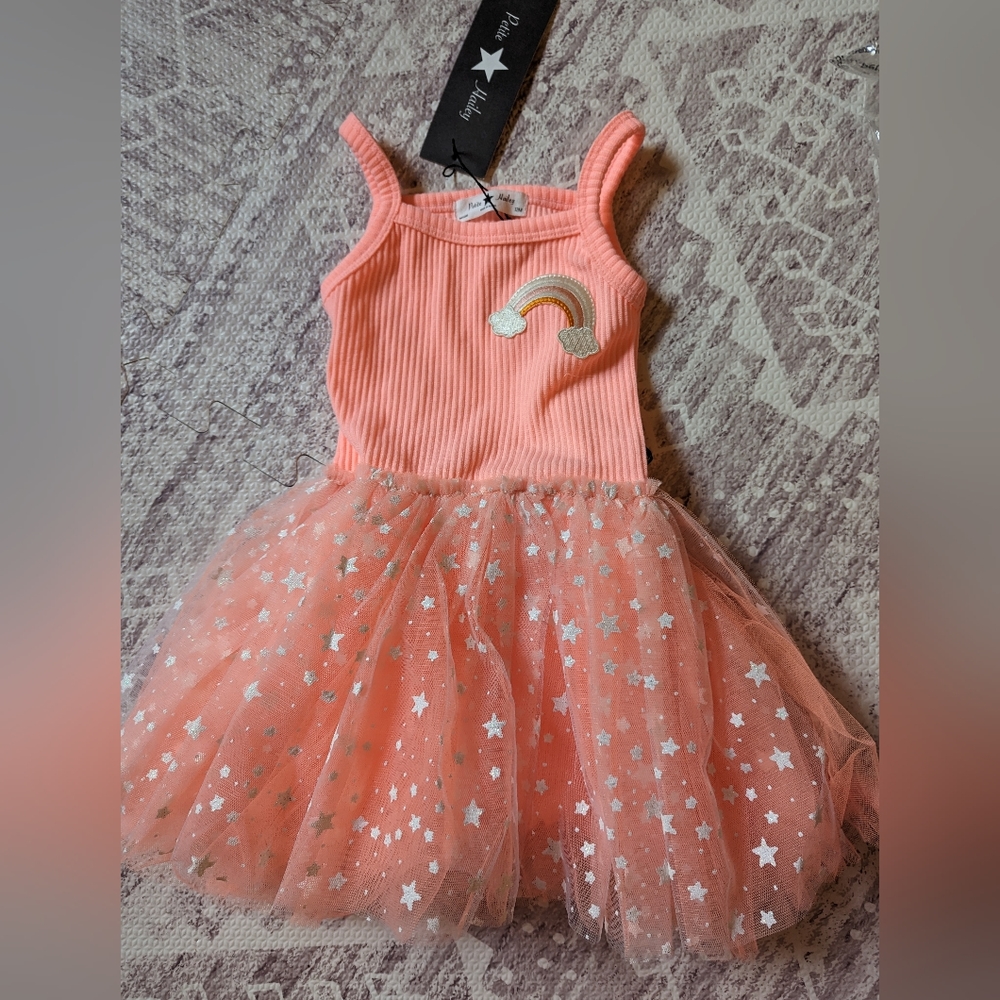 Gorgeous peach star tutu dress